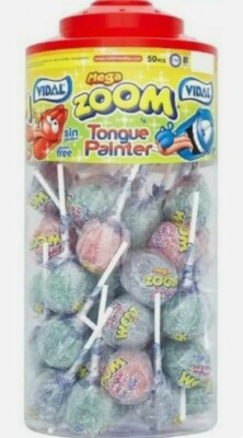 Vidal Mega Zoom Tounge Painter Lollies (1x1293g)
