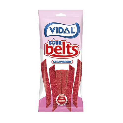 Vidal HALAL Sour Strawberry Belts (14x90g)